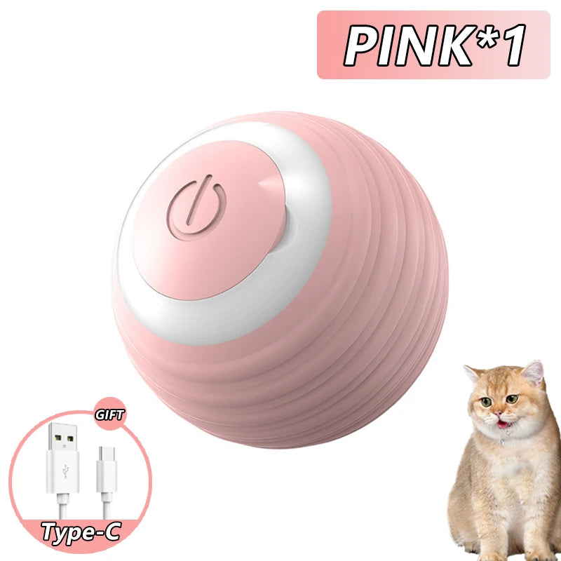 Interactive Toy for Cats and Dogs: Automatic Rolling Ball with Fake Tail, Rechargeable, Imitating a Mouse.