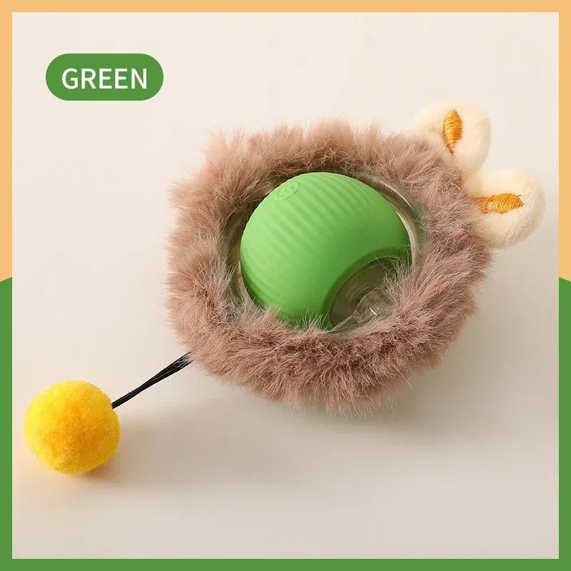 Interactive Toy for Cats and Dogs: Automatic Rolling Ball with Fake Tail, Rechargeable, Imitating a Mouse.