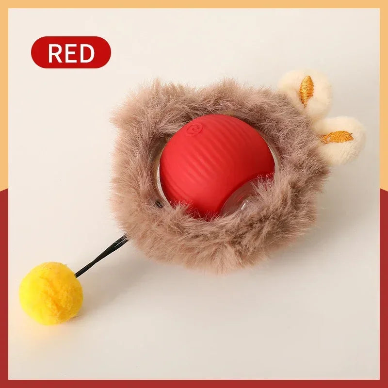 Interactive Toy for Cats and Dogs: Automatic Rolling Ball with Fake Tail, Rechargeable, Imitating a Mouse.