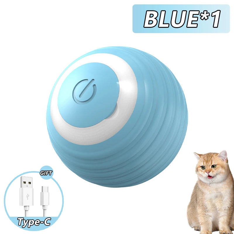 Interactive Toy for Cats and Dogs: Automatic Rolling Ball with Fake Tail, Rechargeable, Imitating a Mouse.